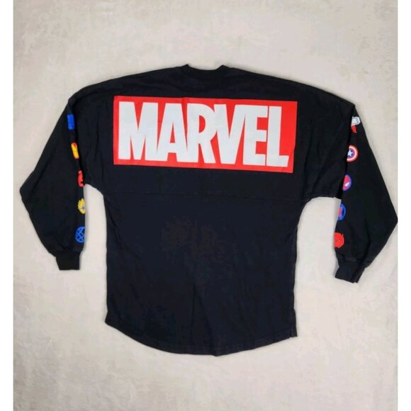 Disney Marvel Avengers Spirit Jersey Size Small Black Long Sleeve - Picture 1 of 9